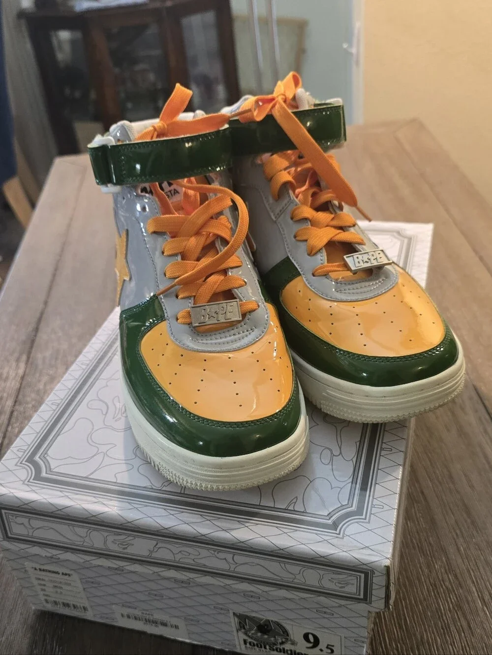 A Bathing Ape Color Block Athletic Sneakers With Box